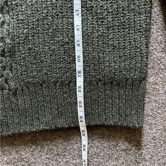 American Eagle Outfitters Mock Neck Green Cable Knit Long Sleeve Sweater Mens S - Picture 10 of 12